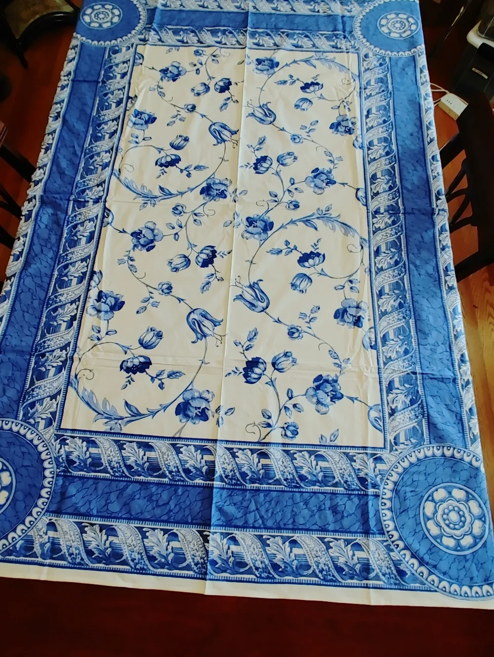 Blue Floral Tablecloth - 56